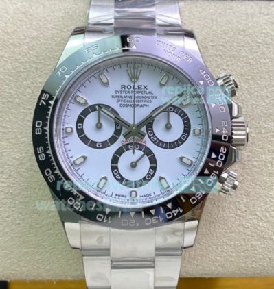 Clean Factory Rolex Panda Daytona White Dial Black Ceramic Bezel Swiss 4130 Watch